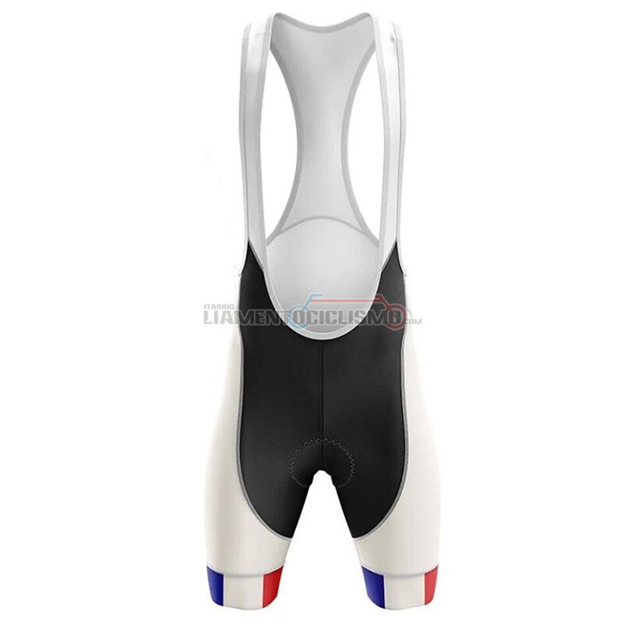 Abbigliamento Ciclismo Campione Francia Manica Corta 2020 Bianco